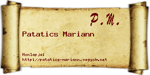 Patatics Mariann névjegykártya